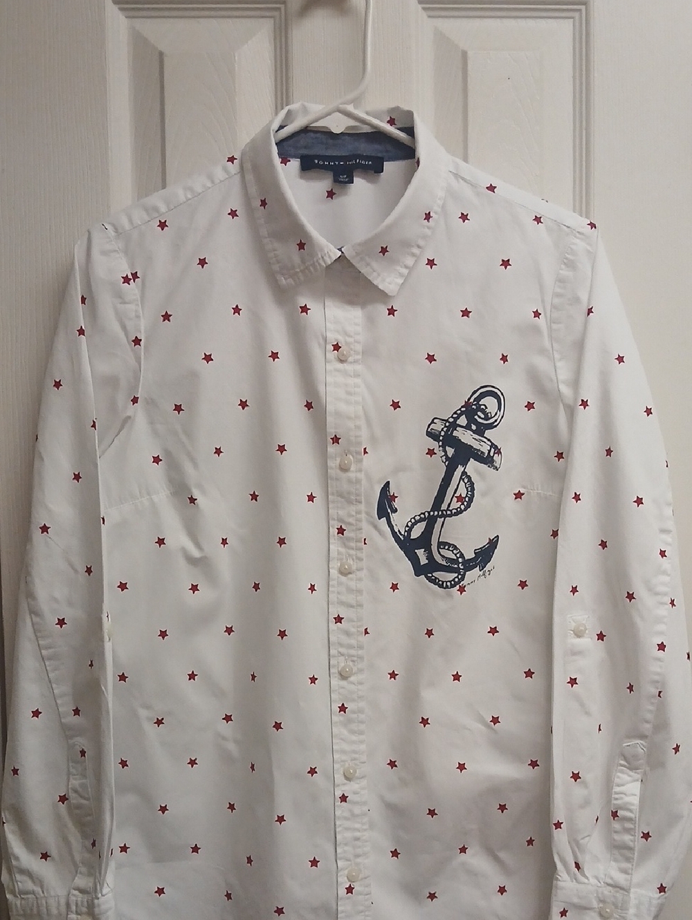 Tommy Hilfiger Nautical Anchor Star Button Up Shirt SP Women's NWOT - Picture 4 of 16